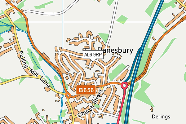 AL6 9RP map - OS VectorMap District (Ordnance Survey)