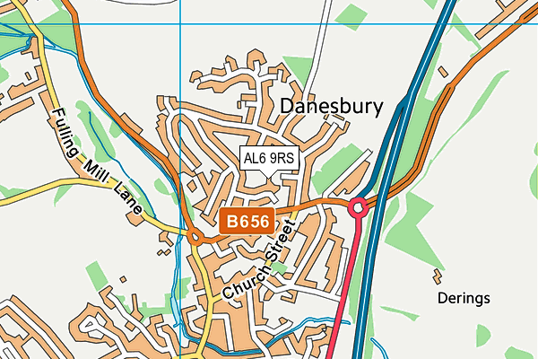 AL6 9RS map - OS VectorMap District (Ordnance Survey)