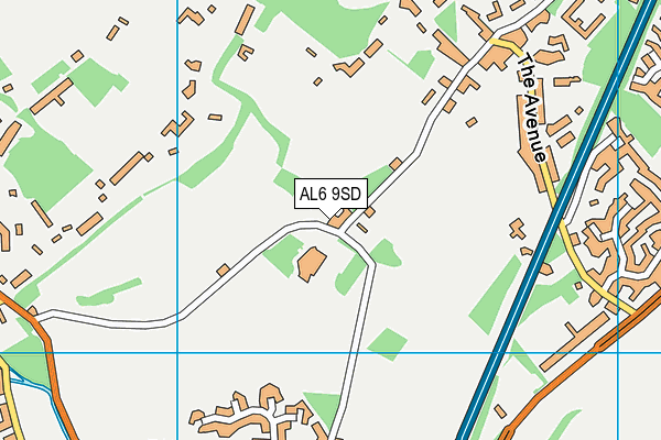 AL6 9SD map - OS VectorMap District (Ordnance Survey)