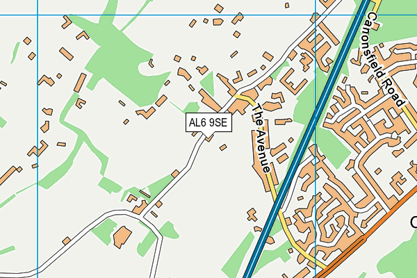 AL6 9SE map - OS VectorMap District (Ordnance Survey)
