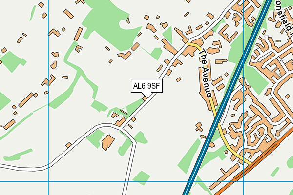 AL6 9SF map - OS VectorMap District (Ordnance Survey)