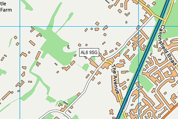 AL6 9SG map - OS VectorMap District (Ordnance Survey)