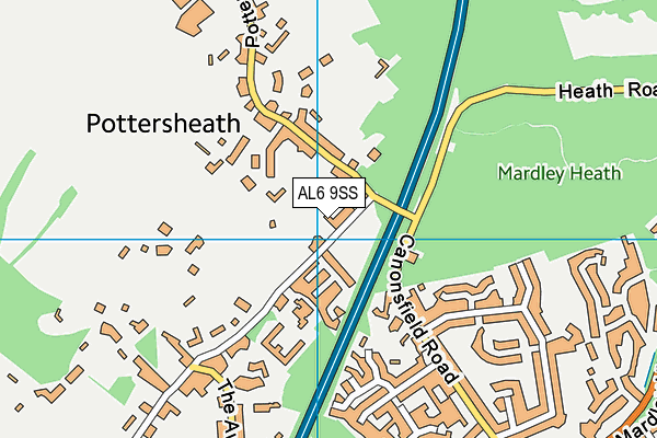 AL6 9SS map - OS VectorMap District (Ordnance Survey)