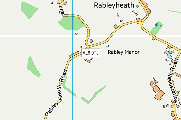 AL6 9TJ map - OS VectorMap District (Ordnance Survey)