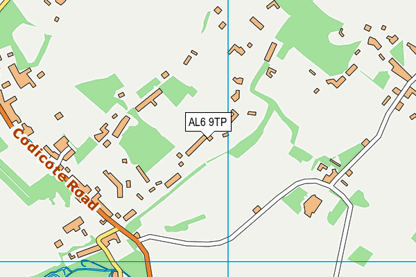 AL6 9TP map - OS VectorMap District (Ordnance Survey)