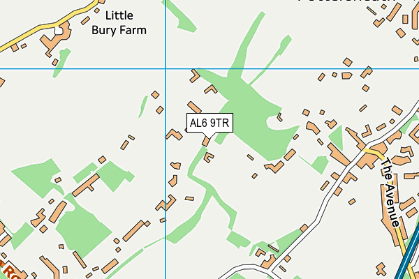 AL6 9TR map - OS VectorMap District (Ordnance Survey)