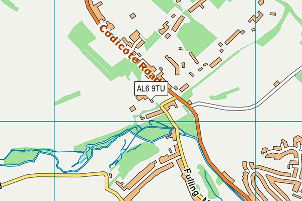 AL6 9TU map - OS VectorMap District (Ordnance Survey)