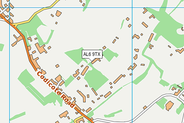 AL6 9TX map - OS VectorMap District (Ordnance Survey)