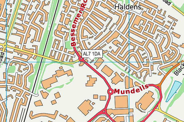 AL7 1DA map - OS VectorMap District (Ordnance Survey)