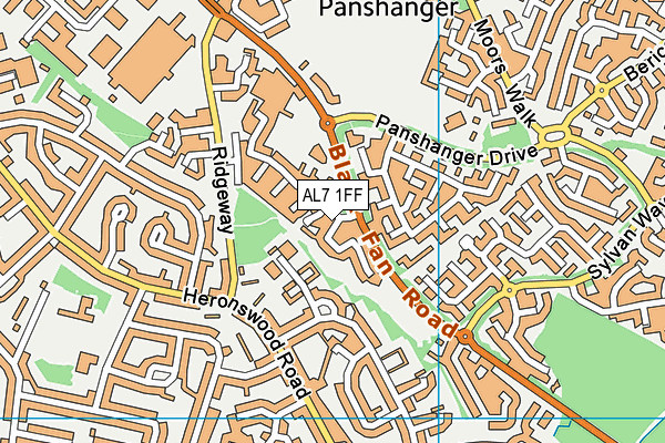 AL7 1FF map - OS VectorMap District (Ordnance Survey)