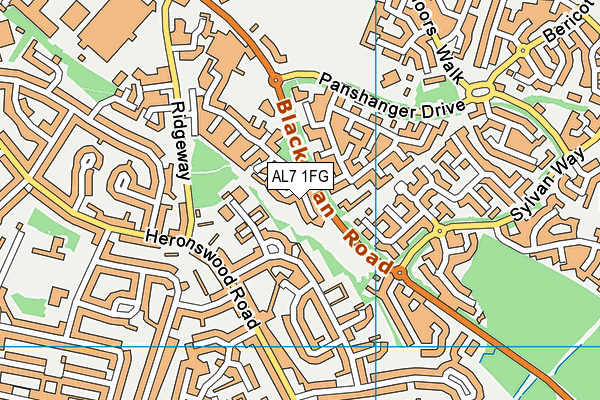 AL7 1FG map - OS VectorMap District (Ordnance Survey)