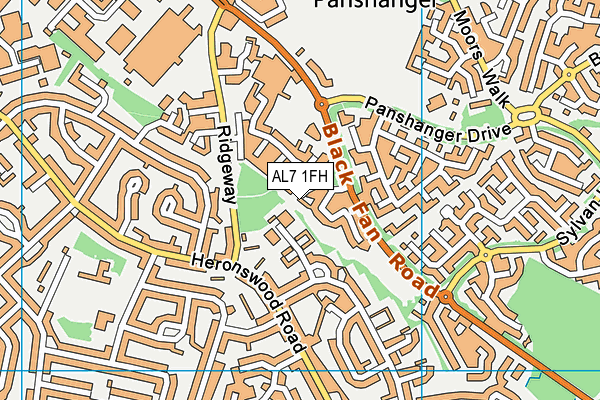 AL7 1FH map - OS VectorMap District (Ordnance Survey)