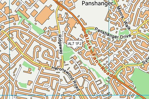 AL7 1FJ map - OS VectorMap District (Ordnance Survey)