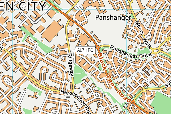 AL7 1FQ map - OS VectorMap District (Ordnance Survey)