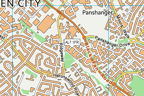 AL7 1FR map - OS VectorMap District (Ordnance Survey)