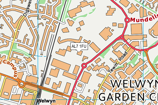 AL7 1FU map - OS VectorMap District (Ordnance Survey)