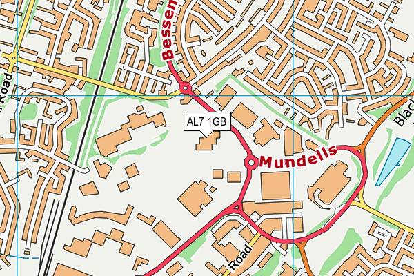 AL7 1GB map - OS VectorMap District (Ordnance Survey)