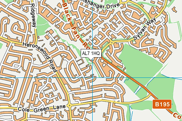 AL7 1HQ map - OS VectorMap District (Ordnance Survey)