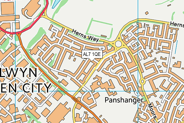 AL7 1QE map - OS VectorMap District (Ordnance Survey)