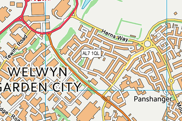 AL7 1QL map - OS VectorMap District (Ordnance Survey)