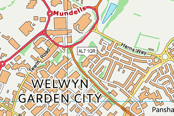 AL7 1QR map - OS VectorMap District (Ordnance Survey)