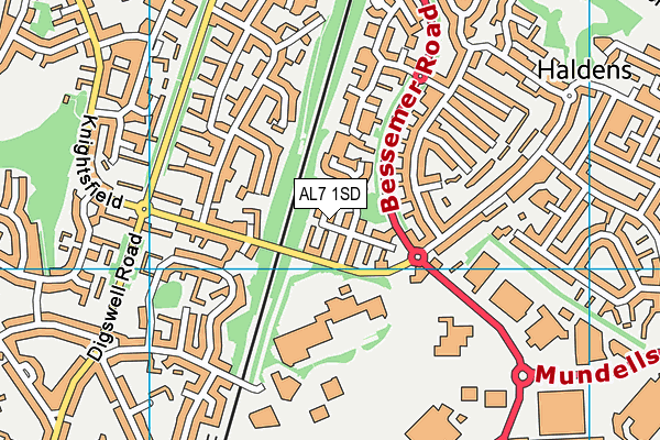 AL7 1SD map - OS VectorMap District (Ordnance Survey)