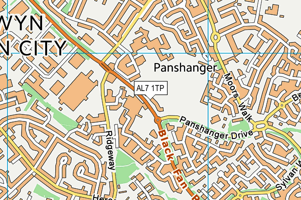 AL7 1TP map - OS VectorMap District (Ordnance Survey)