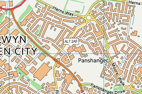 Ridgeway Academy map (AL7 2AF) - OS VectorMap District (Ordnance Survey)