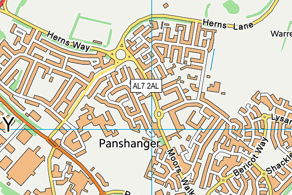 AL7 2AL map - OS VectorMap District (Ordnance Survey)