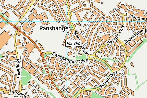 Watchlytes Primary School map (AL7 2AZ) - OS VectorMap District (Ordnance Survey)