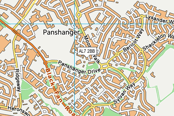 AL7 2BB map - OS VectorMap District (Ordnance Survey)