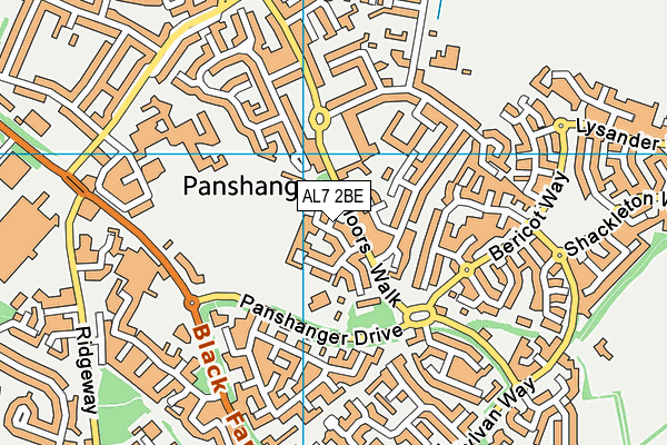 AL7 2BE map - OS VectorMap District (Ordnance Survey)