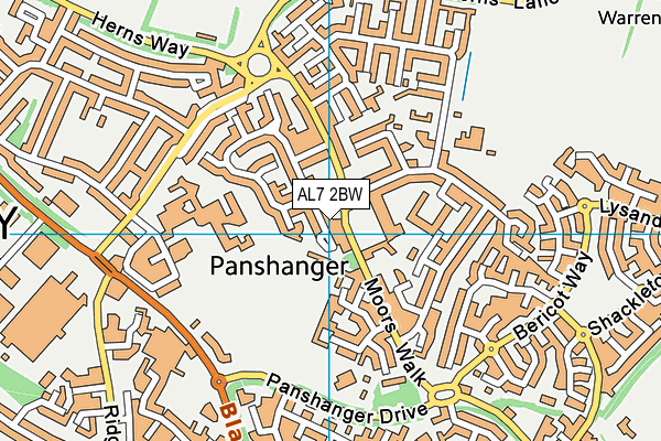 AL7 2BW map - OS VectorMap District (Ordnance Survey)