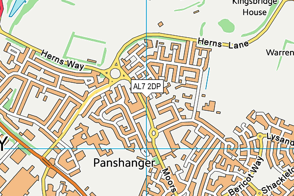 AL7 2DP map - OS VectorMap District (Ordnance Survey)