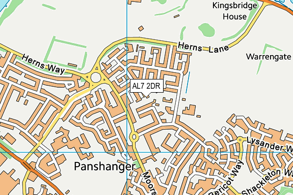 AL7 2DR map - OS VectorMap District (Ordnance Survey)