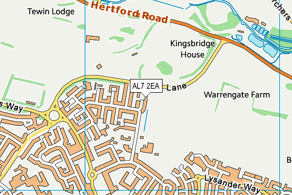 AL7 2EA map - OS VectorMap District (Ordnance Survey)