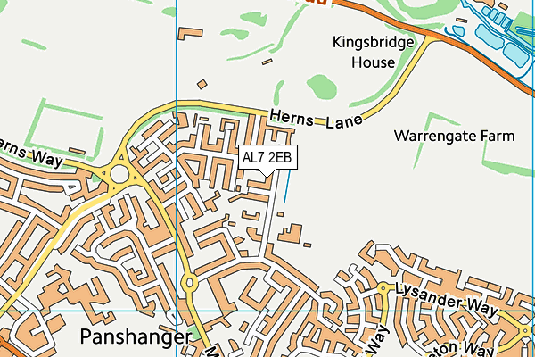 AL7 2EB map - OS VectorMap District (Ordnance Survey)