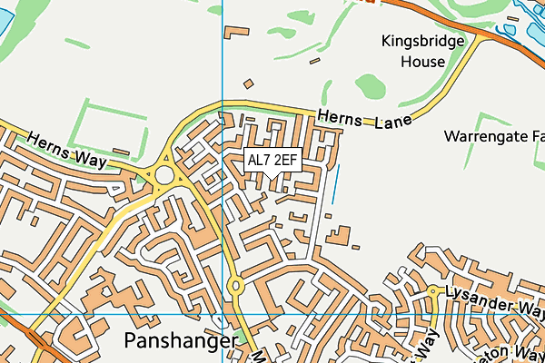 AL7 2EF map - OS VectorMap District (Ordnance Survey)