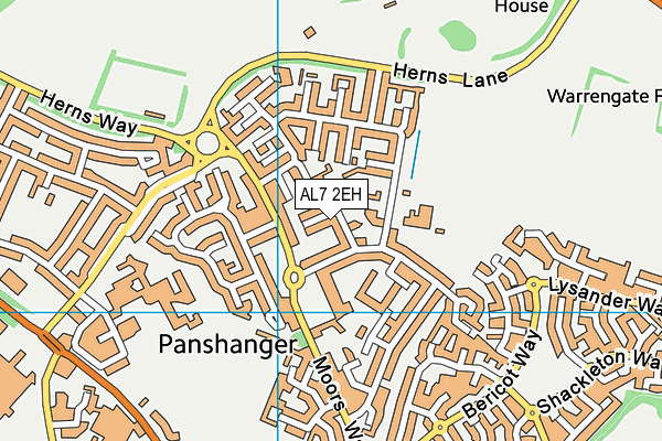 AL7 2EH map - OS VectorMap District (Ordnance Survey)