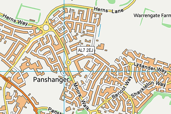 AL7 2EJ map - OS VectorMap District (Ordnance Survey)