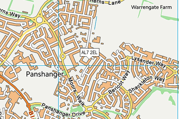 AL7 2EL map - OS VectorMap District (Ordnance Survey)