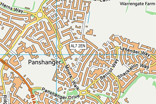 AL7 2EN map - OS VectorMap District (Ordnance Survey)