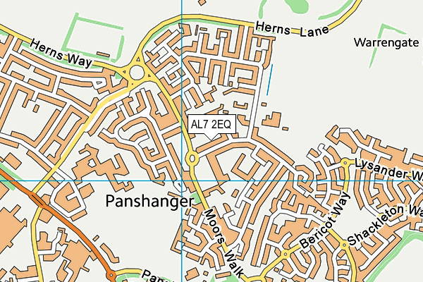 AL7 2EQ map - OS VectorMap District (Ordnance Survey)