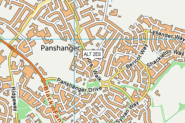 AL7 2ES map - OS VectorMap District (Ordnance Survey)