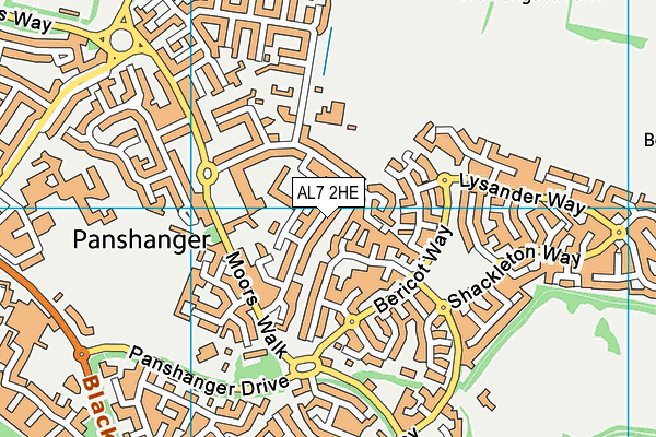 AL7 2HE map - OS VectorMap District (Ordnance Survey)