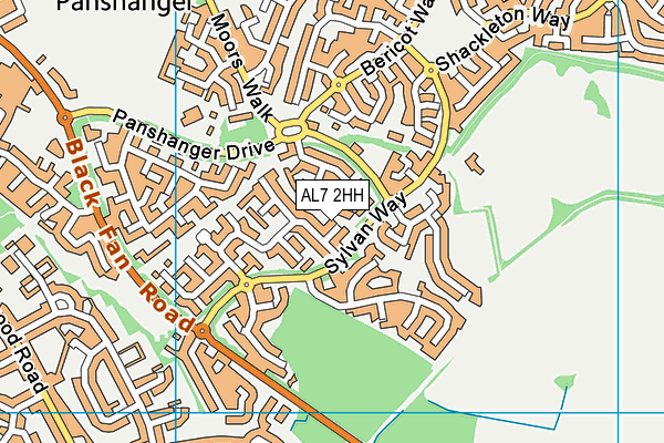 AL7 2HH map - OS VectorMap District (Ordnance Survey)