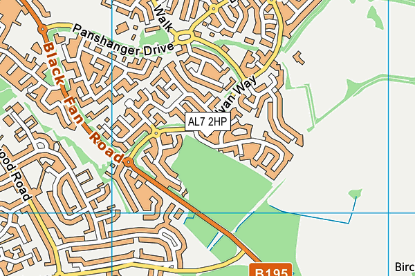 AL7 2HP map - OS VectorMap District (Ordnance Survey)