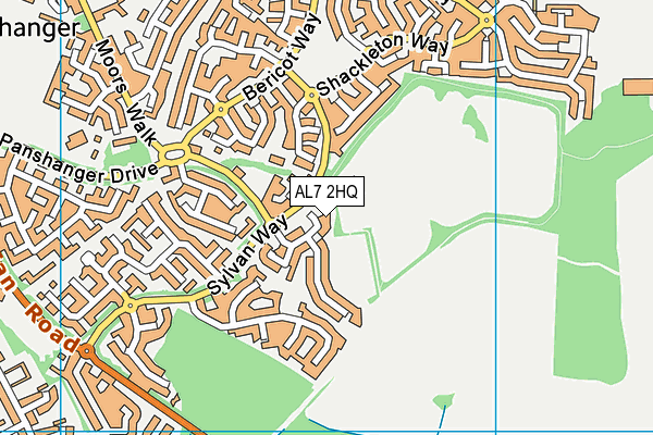 AL7 2HQ map - OS VectorMap District (Ordnance Survey)