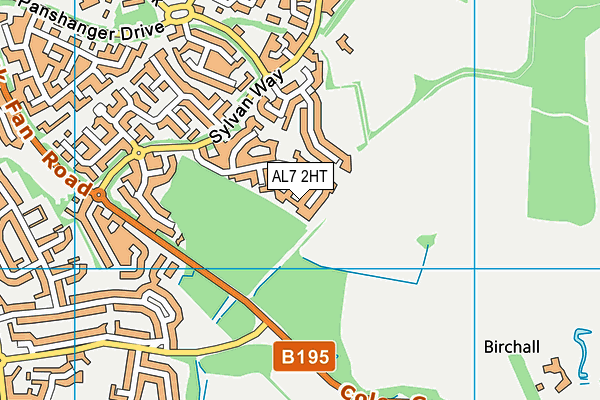 AL7 2HT map - OS VectorMap District (Ordnance Survey)