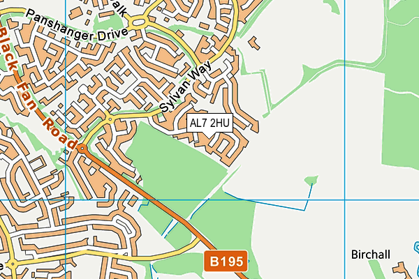 AL7 2HU map - OS VectorMap District (Ordnance Survey)